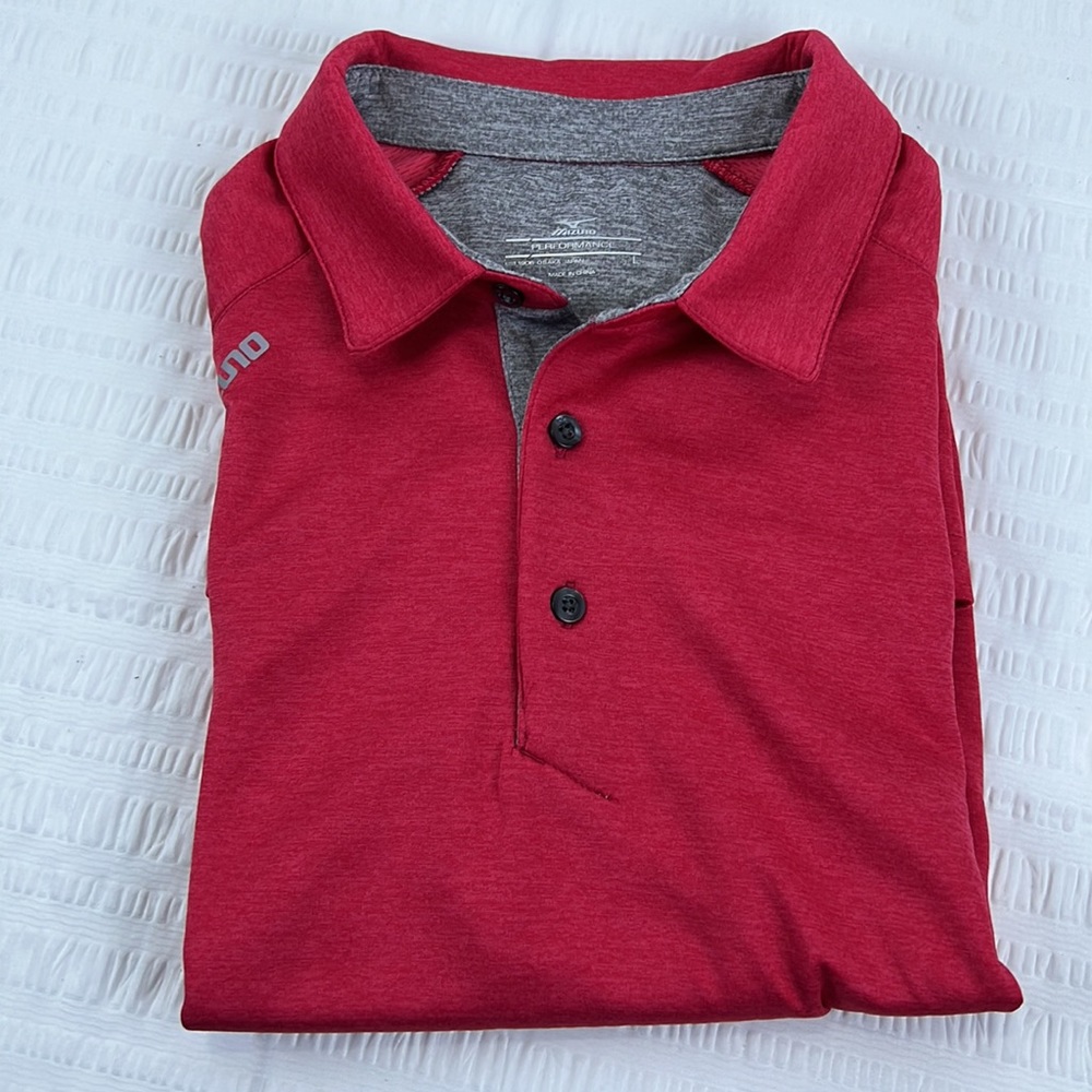 Mizuno Mens Performance Polo Size Large Red
